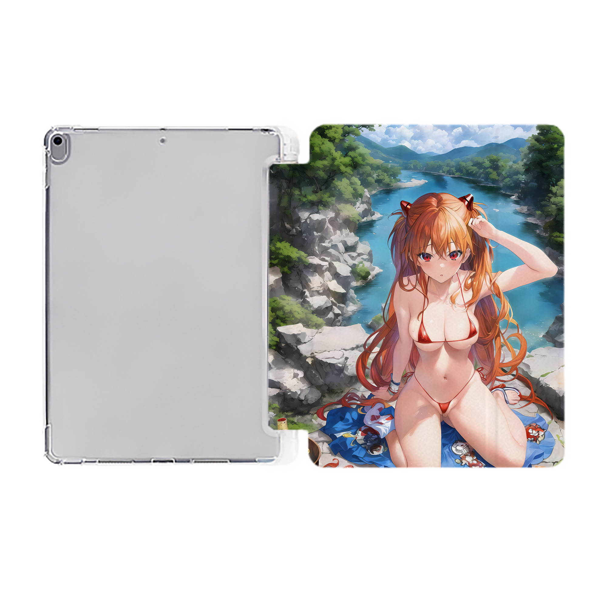 （画像用） EVA 新世紀エヴァンゲリオン IPad ケース ペン収納付き 三つ折りスタンド PUレザー×シリコン 対応機種9.5/10.5/10.9インチ